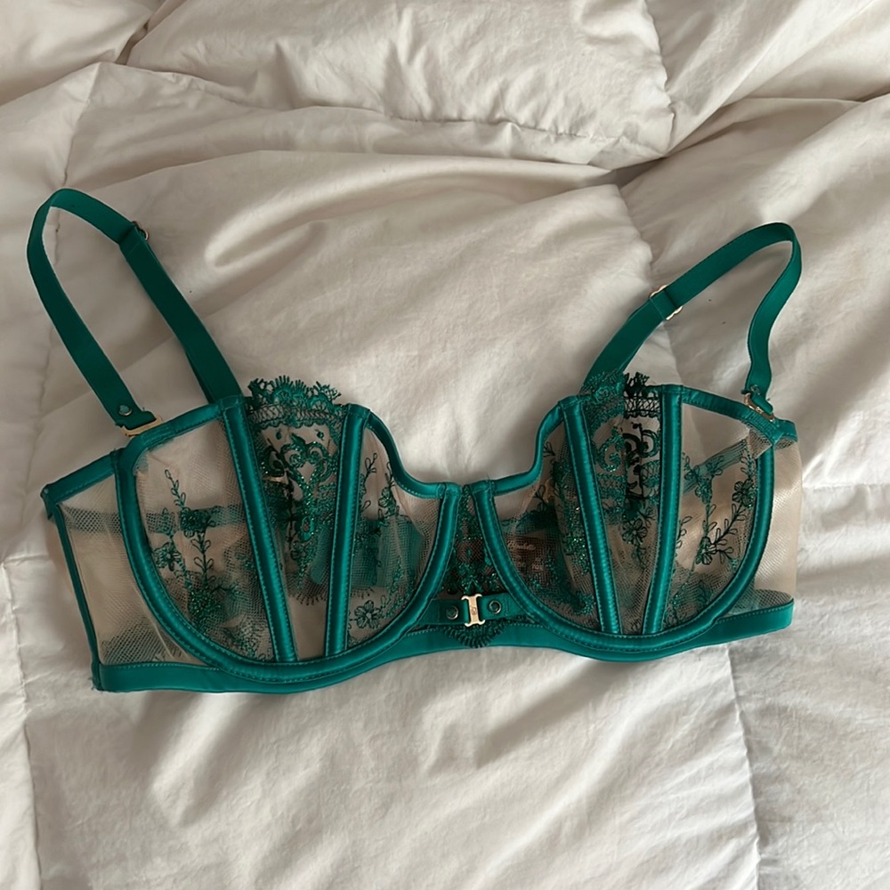 Honey Birdette 32DD Emerald Green Bra